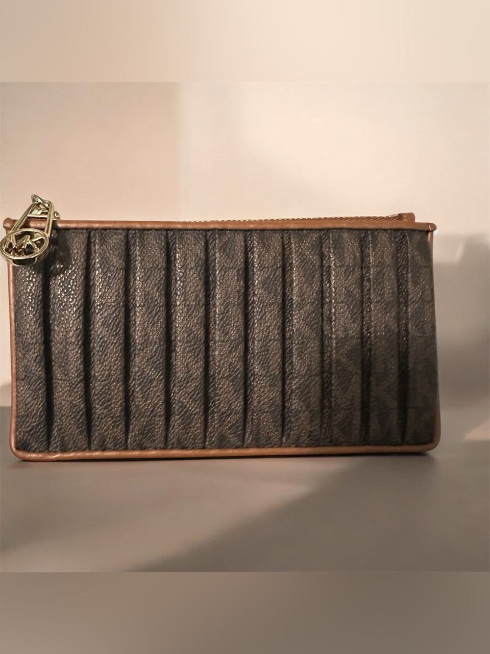 Michael Kors Jet Set Charm pleated logo card case wallet